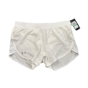 Under Armour Shorts Womens L Large White Fly By Elite Loose Brief Lined Active